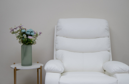 White Faux Leather Electric Recliner Chair